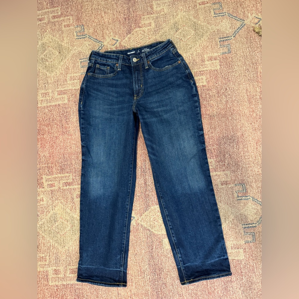 Old navy high rise curvy OG loose petite 6 dark wash mid